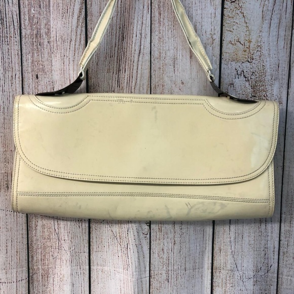 Fendi Large Creme Patent Leather Shoulder Bag - Picture 2 of 8